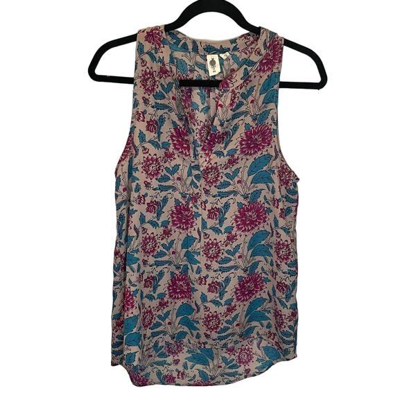 Let it Be Floral Print Sleeveless Blouse Top - size Medium - Picture 1 of 5